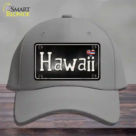 Hawaii Flag Script Novelty License Plate Hat Cotton / Gray