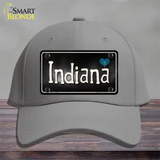 Indiana Flag Script Novelty License Plate Hat Cotton / Gray