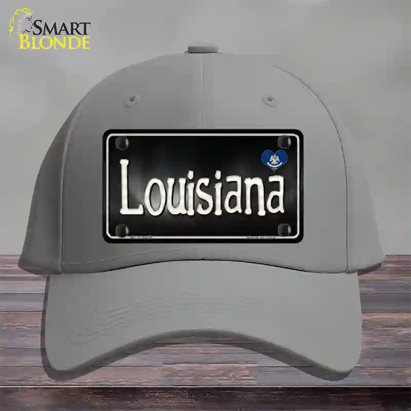 Louisiana Flag Script Novelty License Plate Hat Cotton / Gray