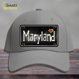 Maryland Flag Script Novelty License Plate Hat Cotton / Gray