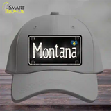 Montana Flag Script Novelty License Plate Hat Cotton / Gray