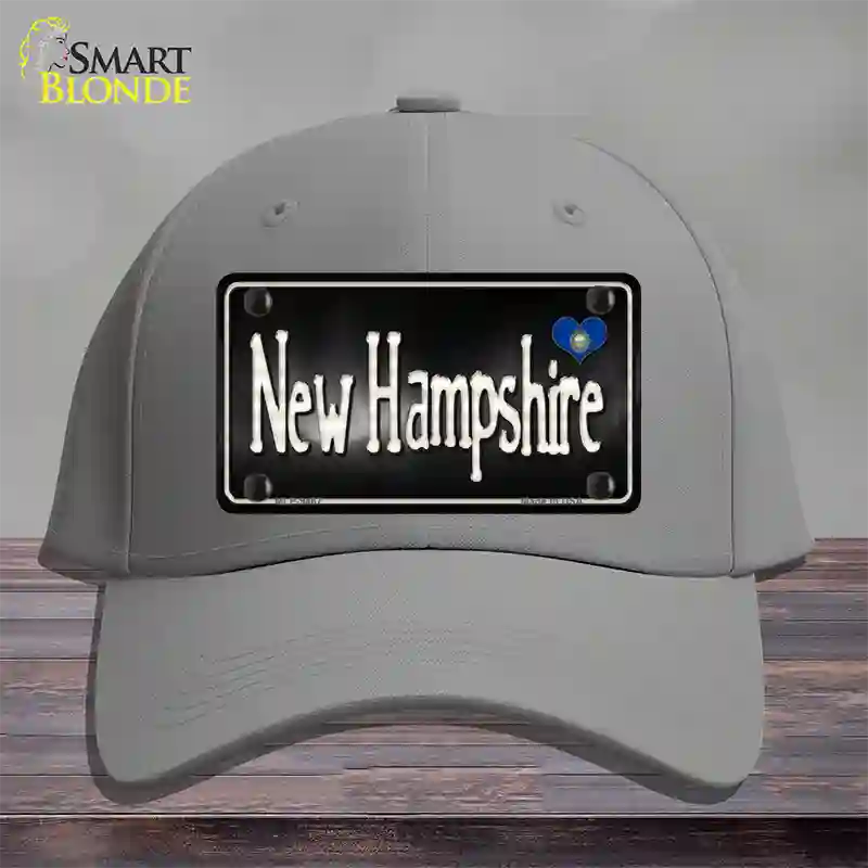 New Hampshire Flag Script Novelty License Plate Hat Cotton / Gray