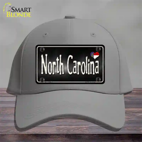 North Carolina Flag Script Novelty License Plate Hat Cotton / Gray