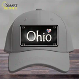 Ohio Flag Script Novelty License Plate Hat Cotton / Gray