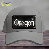 Oregon Flag Script Novelty License Plate Hat Cotton / Gray