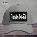 Rhode Island Flag Script Novelty License Plate Hat Cotton / Gray