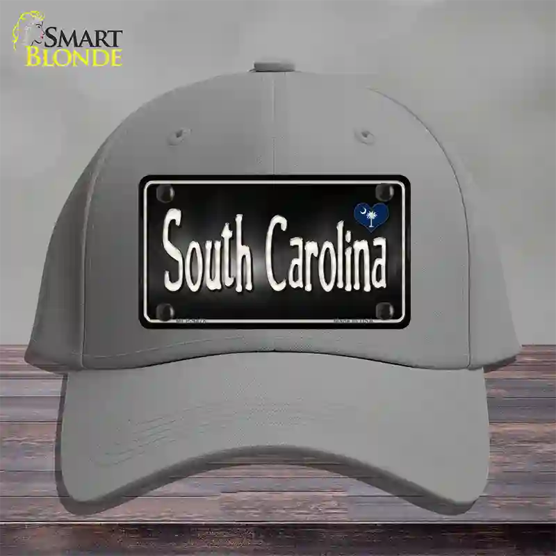 South Carolina Flag Script Novelty License Plate Hat Cotton / Gray