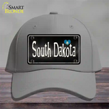 South Dakota Flag Script Novelty License Plate Hat Cotton / Gray