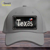 Texas Flag Script Novelty License Plate Hat Cotton / Gray