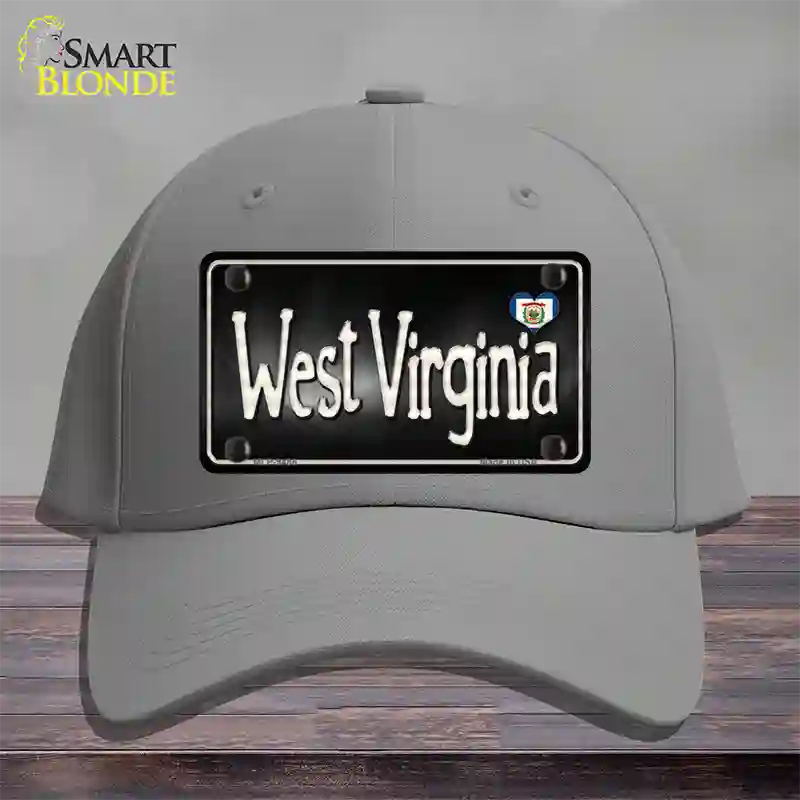 West Virginia Flag Script Novelty License Plate Hat Cotton / Gray