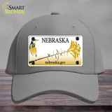 Nebraska Blank Novelty License Plate Hat Cotton / Gray