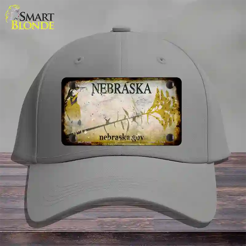 Nebraska Gov Rusty Blank Novelty License Plate Hat Cotton / Gray