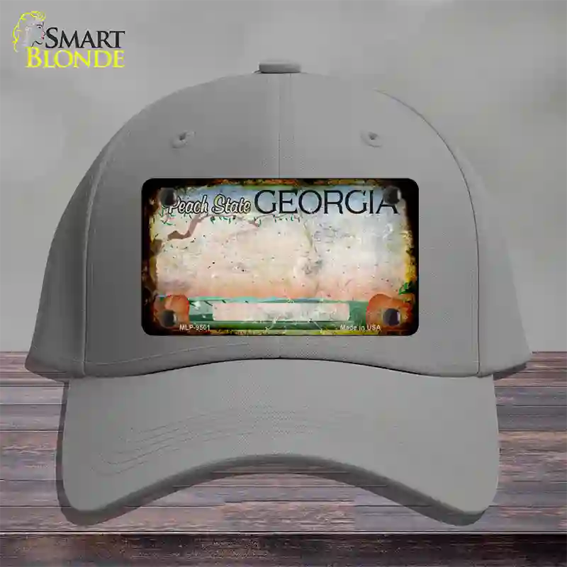 Georgia Peach Rusty Blank Novelty License Plate Hat Cotton / Gray