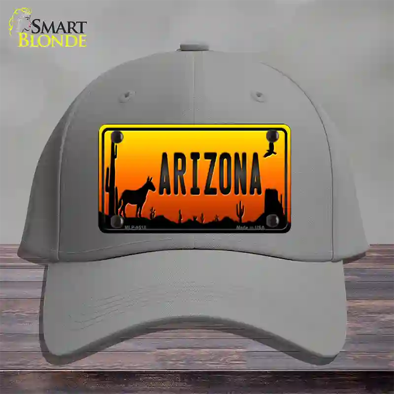 Donkey Arizona Scenic Novelty License Plate Hat Cotton / Gray