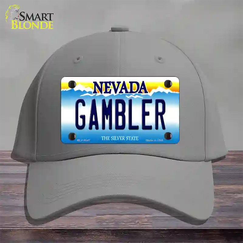 Gambler Nevada Novelty License Plate Hat Cotton / Gray