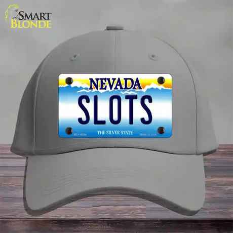 Slots Nevada Novelty License Plate Hat Cotton / Gray