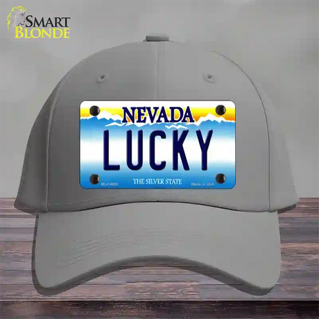 Lucky Nevada Novelty License Plate Hat Cotton / Gray