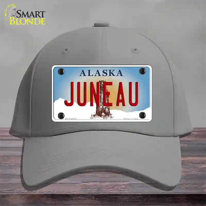 Juneau Alaska State Novelty License Plate Hat Cotton / Gray