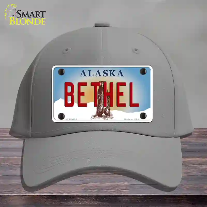 Bethel Alaska State Novelty License Plate Hat Cotton / Gray