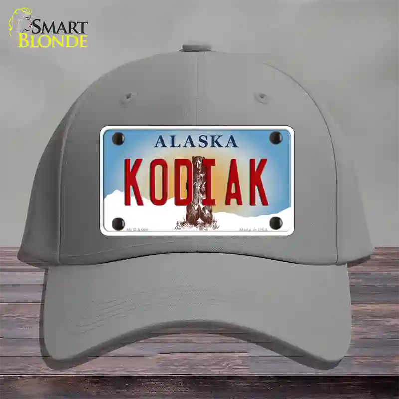 Kodiak Alaska State Novelty License Plate Hat Cotton / Gray