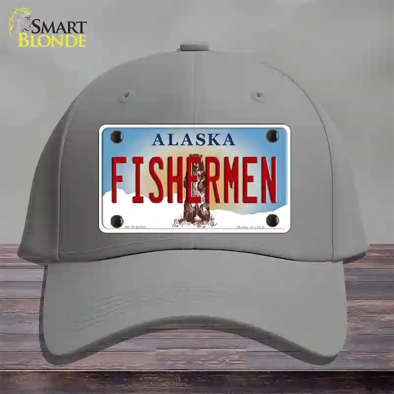 Fishermen Alaska State Novelty License Plate Hat Cotton / Gray