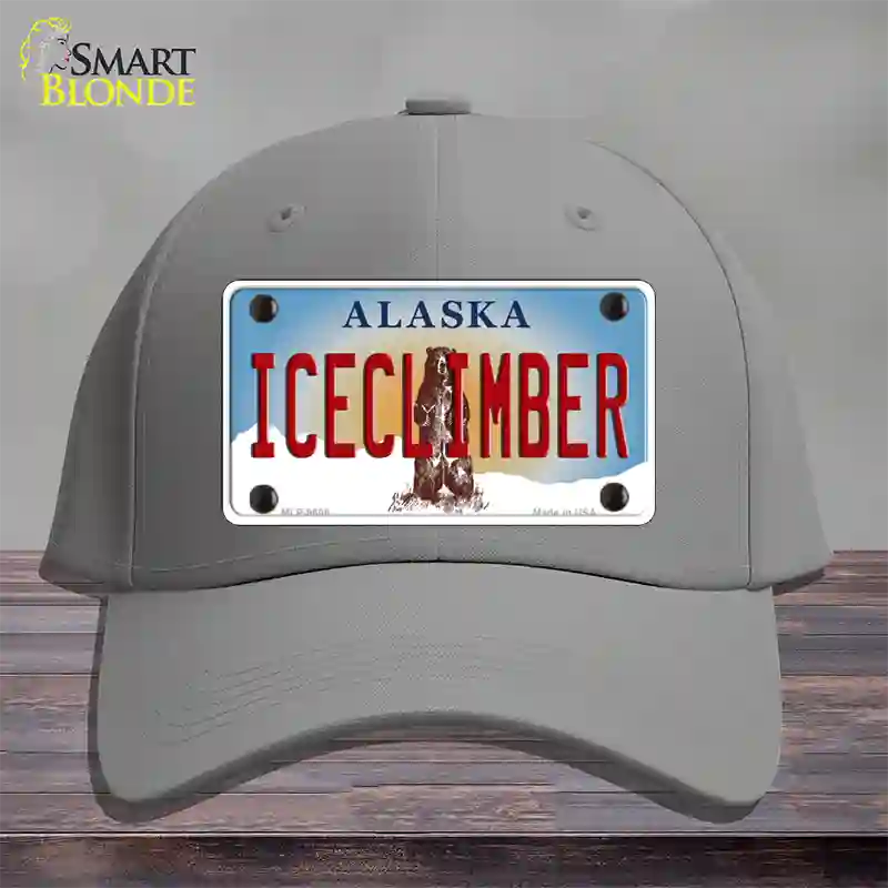 Ice Climber Alaska State Novelty License Plate Hat Cotton / Gray