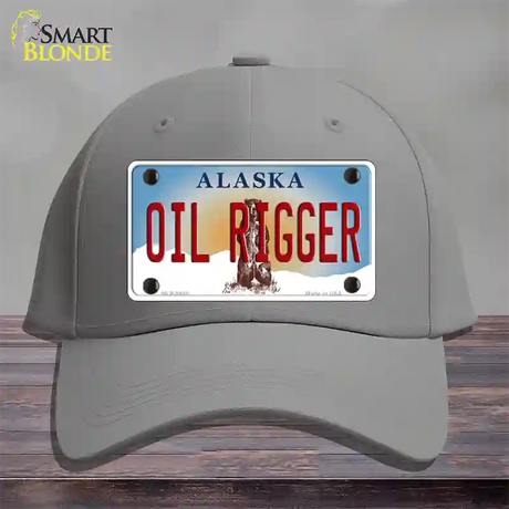 Oil Rigger Alaska State Novelty License Plate Hat Cotton / Gray