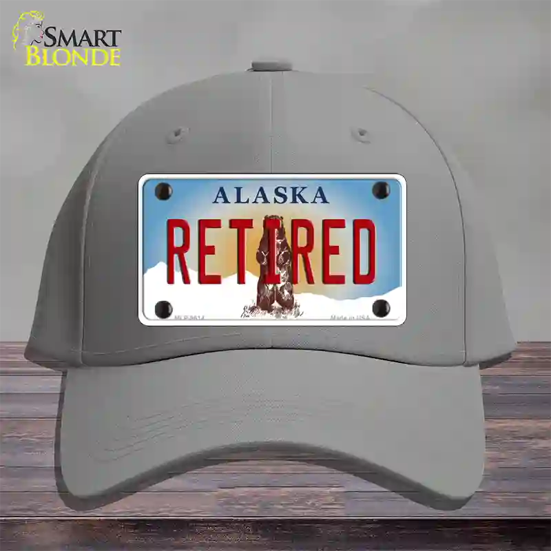 Retired Alaska State Novelty License Plate Hat Cotton / Gray