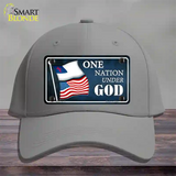 One Nation Under God Flags Novelty License Plate Hat Cotton / Gray