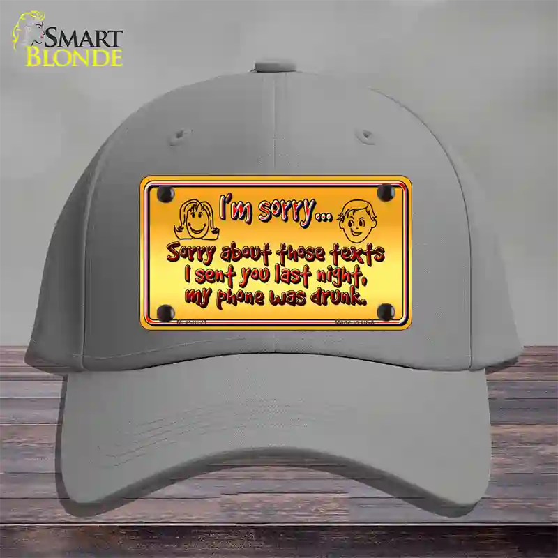 Phone Was Drunk Novelty License Plate Hat Cotton / Gray