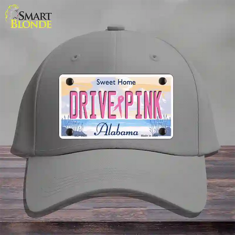 Drive Pink Alabama Novelty License Plate Hat Cotton / Gray