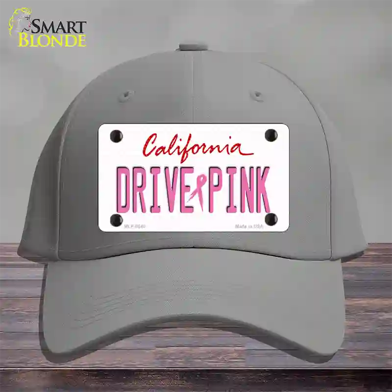 Drive Pink California Novelty License Plate Hat Cotton / Gray