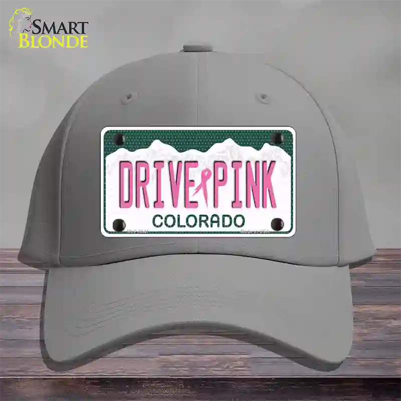 Drive Pink Colorado Novelty License Plate Hat Cotton / Gray