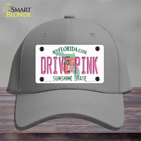 Drive Pink Florida Novelty License Plate Hat Cotton / Gray