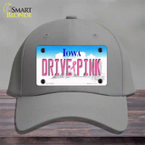 Drive Pink Iowa Novelty License Plate Hat Cotton / Gray