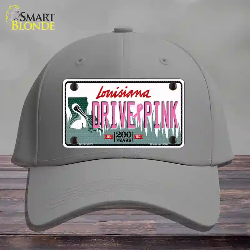 Drive Pink Louisiana Novelty License Plate Hat Cotton / Gray