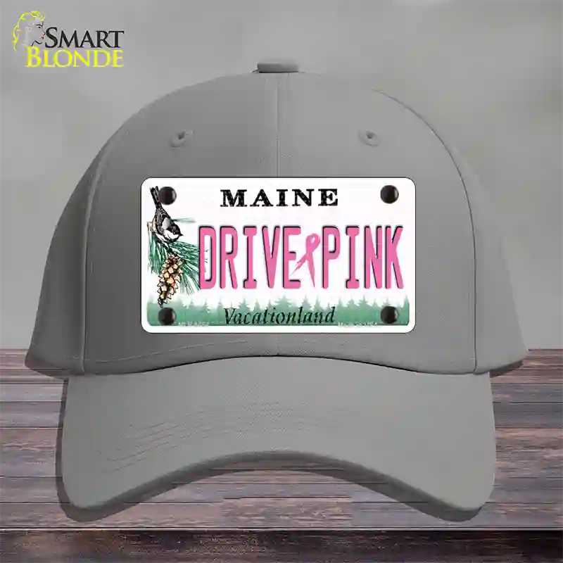 Drive Pink Maine Novelty License Plate Hat Cotton / Gray