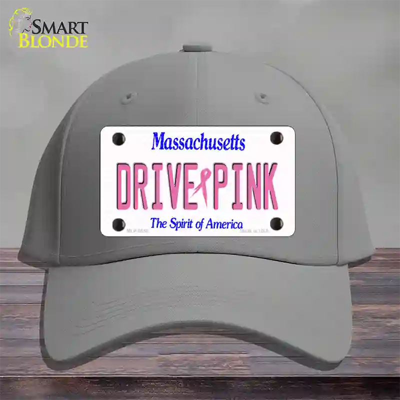 Drive Pink Massachusetts Novelty License Plate Hat Cotton / Gray