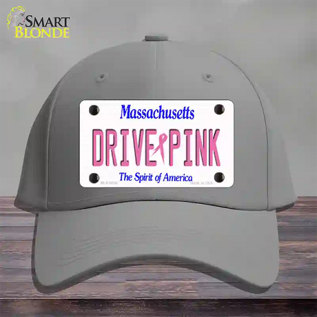 Drive Pink Massachusetts Novelty License Plate Hat Cotton / Gray