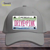 Drive Pink Michigan Novelty License Plate Hat Cotton / Gray