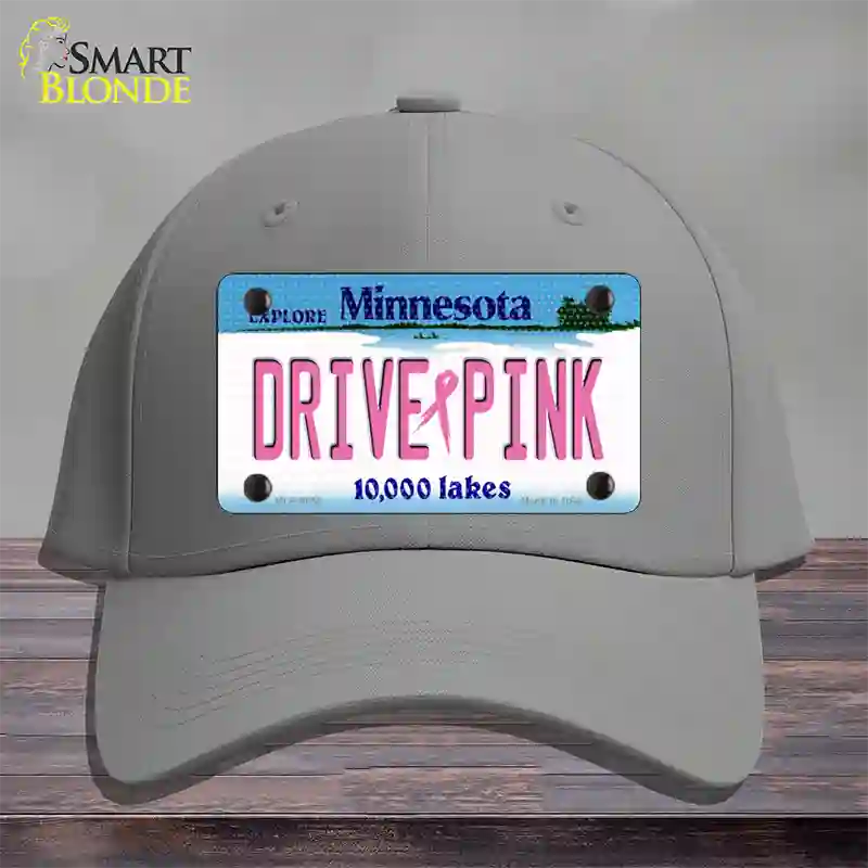 Drive Pink Minnesota Novelty License Plate Hat Cotton / Gray