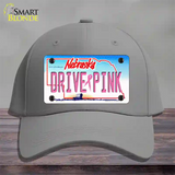 Drive Pink Nebraska Novelty License Plate Hat Cotton / Gray