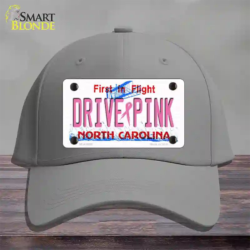 Drive Pink North Carolina Novelty License Plate Hat Cotton / Gray