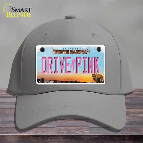 Drive Pink North Dakota Novelty License Plate Hat Cotton / Gray