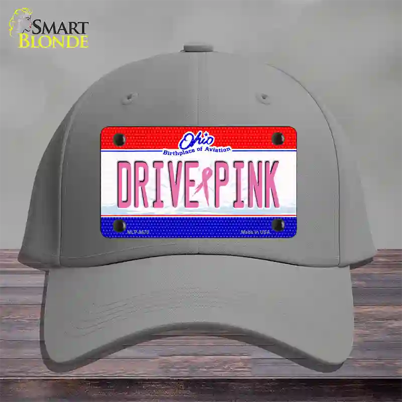 Drive Pink Ohio Novelty License Plate Hat Cotton / Gray