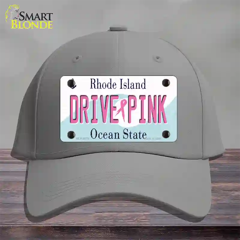 Drive Pink Rhode Island Novelty License Plate Hat Cotton / Gray