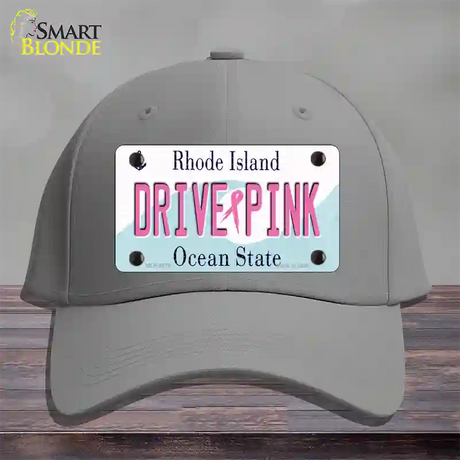 Drive Pink Rhode Island Novelty License Plate Hat Cotton / Gray