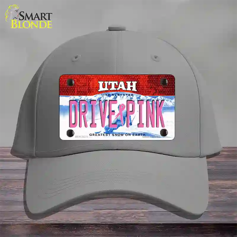 Drive Pink Utah Novelty License Plate Hat Cotton / Gray