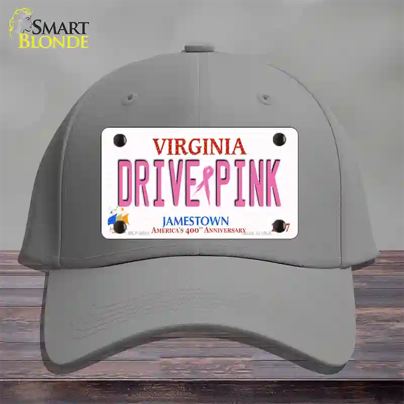 Drive Pink Virginia Novelty License Plate Hat Cotton / Gray