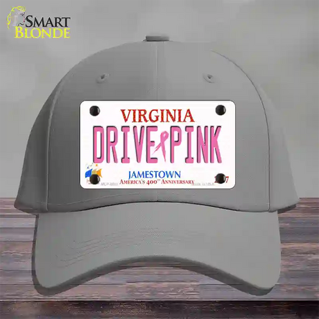 Drive Pink Virginia Novelty License Plate Hat Cotton / Gray